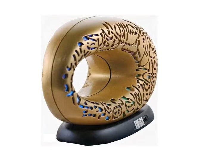 لاكوز مكبر صوت القرآن الكريم SQ-516 مع منبه للصلاة والأذان، ومصباح LED إسلامي ملون، ودعم لبطاقة الذاكرة، لون ذهبي - Image 3